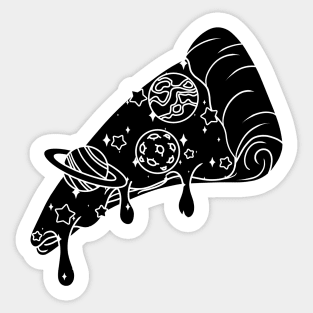 Galaxy Pizza Slice - Black and White Sticker